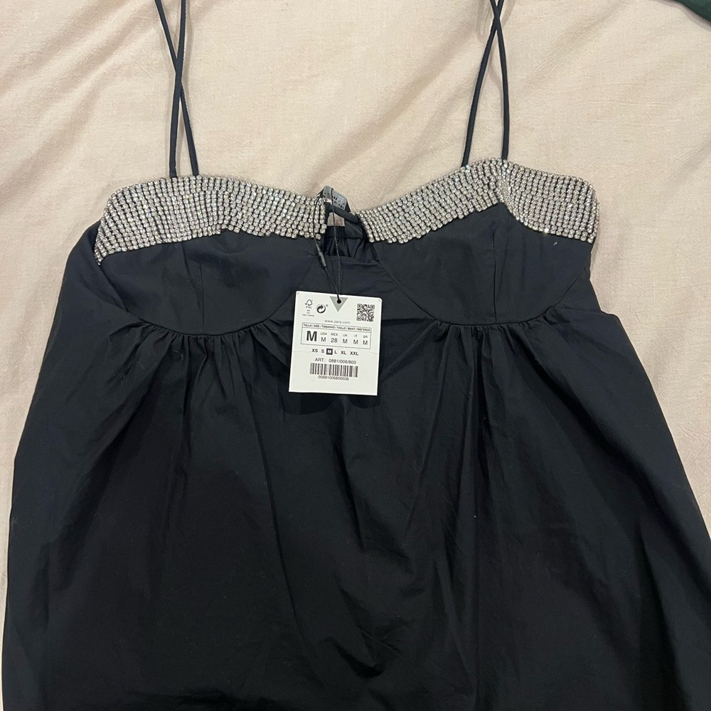 Zara black top with rhinestones